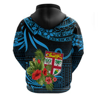Custom Fiji Islands Hoodie With Polynesian Tribal Happy National Day - Wonder Print Shop