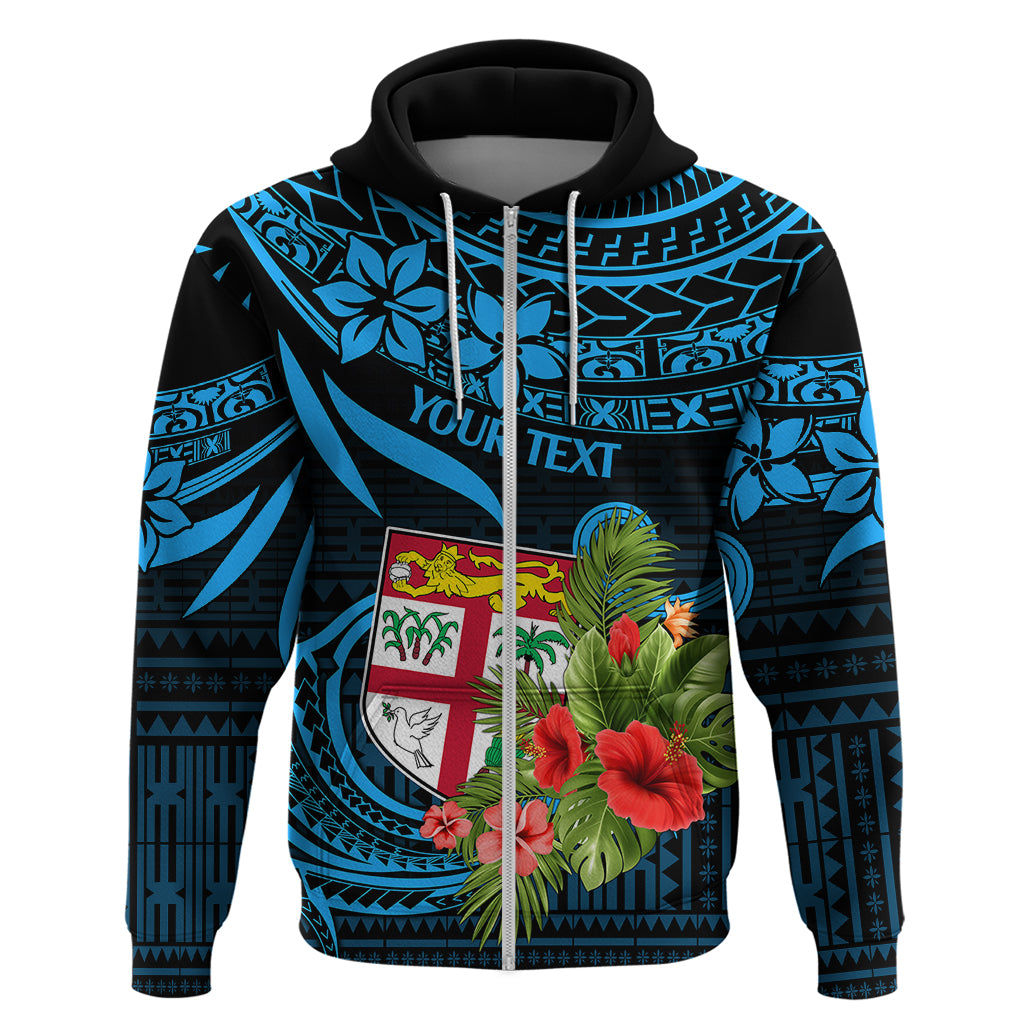 Custom Fiji Islands Hoodie With Polynesian Tribal Happy National Day - Wonder Print Shop