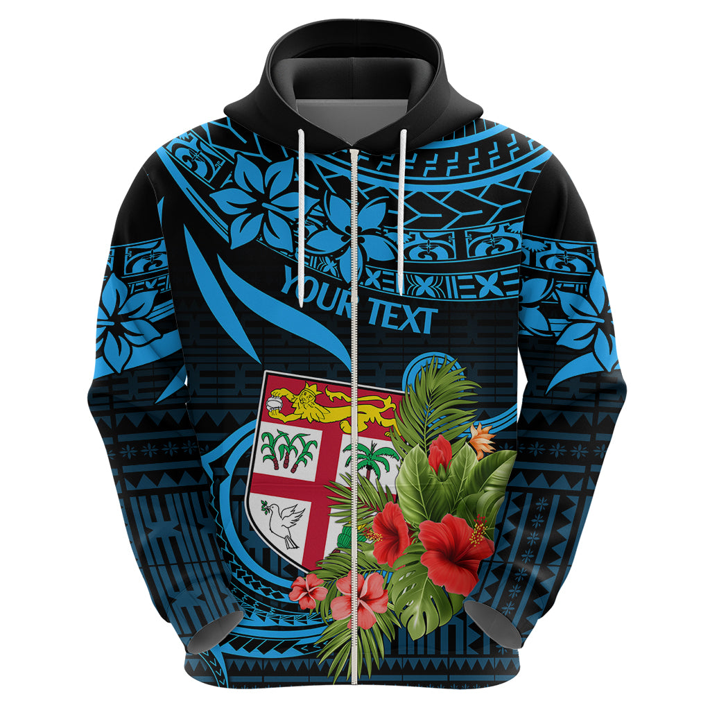 Custom Fiji Islands Hoodie With Polynesian Tribal Happy National Day - Wonder Print Shop