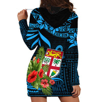 Custom Fiji Islands Hoodie Dress With Polynesian Tribal Happy National Day - Wonder Print Shop