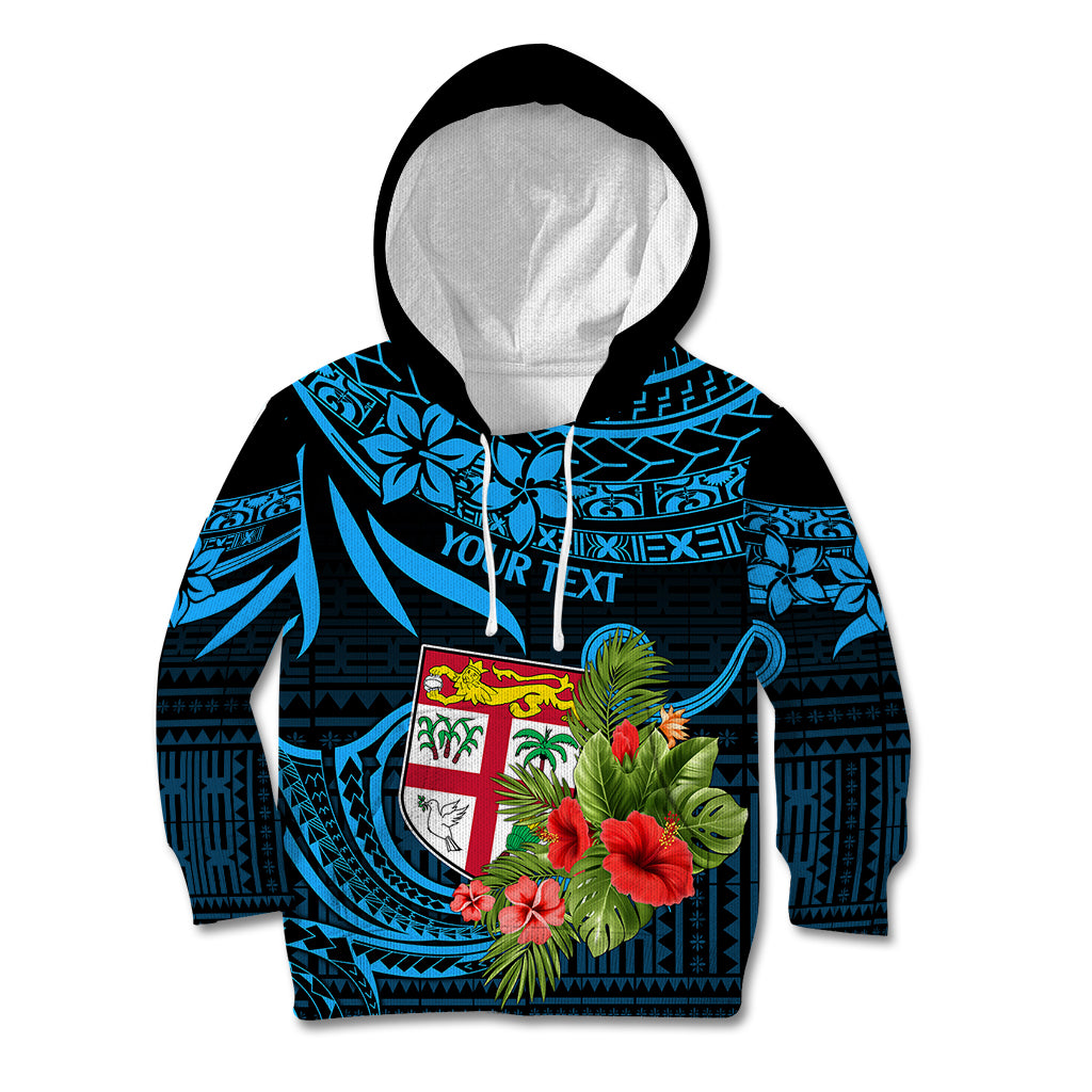 Custom Fiji Islands Kid Hoodie With Polynesian Tribal Happy National Day - Wonder Print Shop