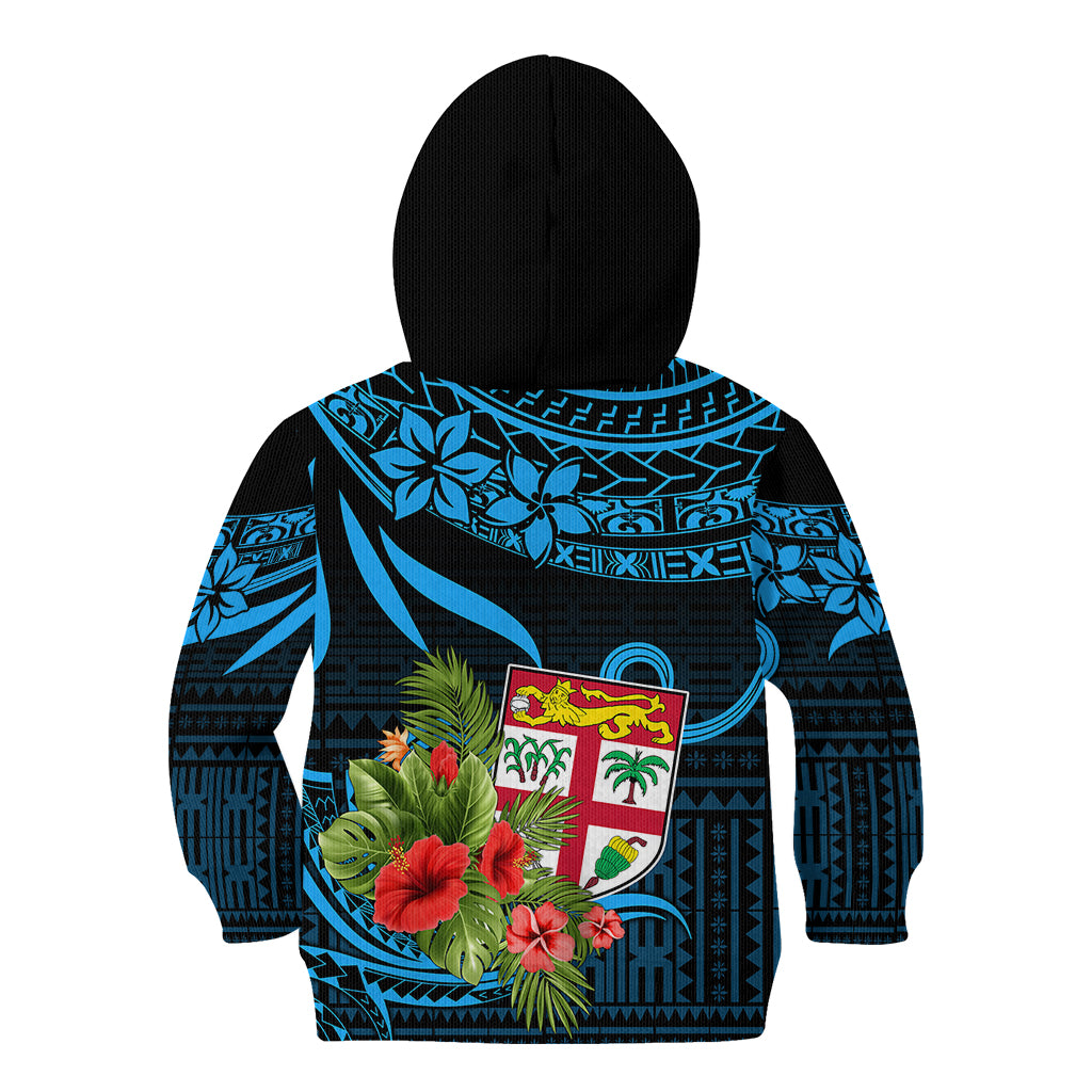 Custom Fiji Islands Kid Hoodie With Polynesian Tribal Happy National Day - Wonder Print Shop