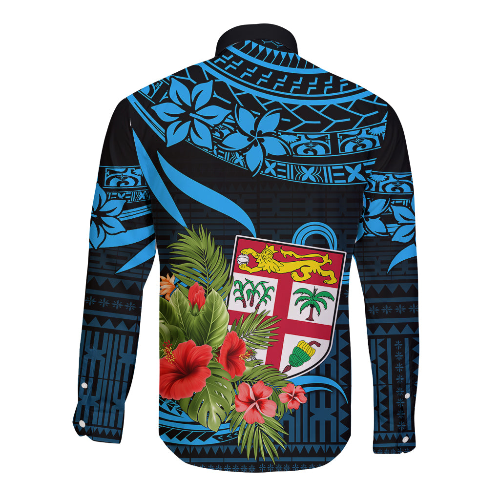 Custom Fiji Islands Long Sleeve Button Shirt With Polynesian Tribal Happy National Day - Wonder Print Shop