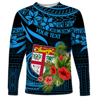Custom Fiji Islands Long Sleeve Shirt With Polynesian Tribal Happy National Day - Wonder Print Shop