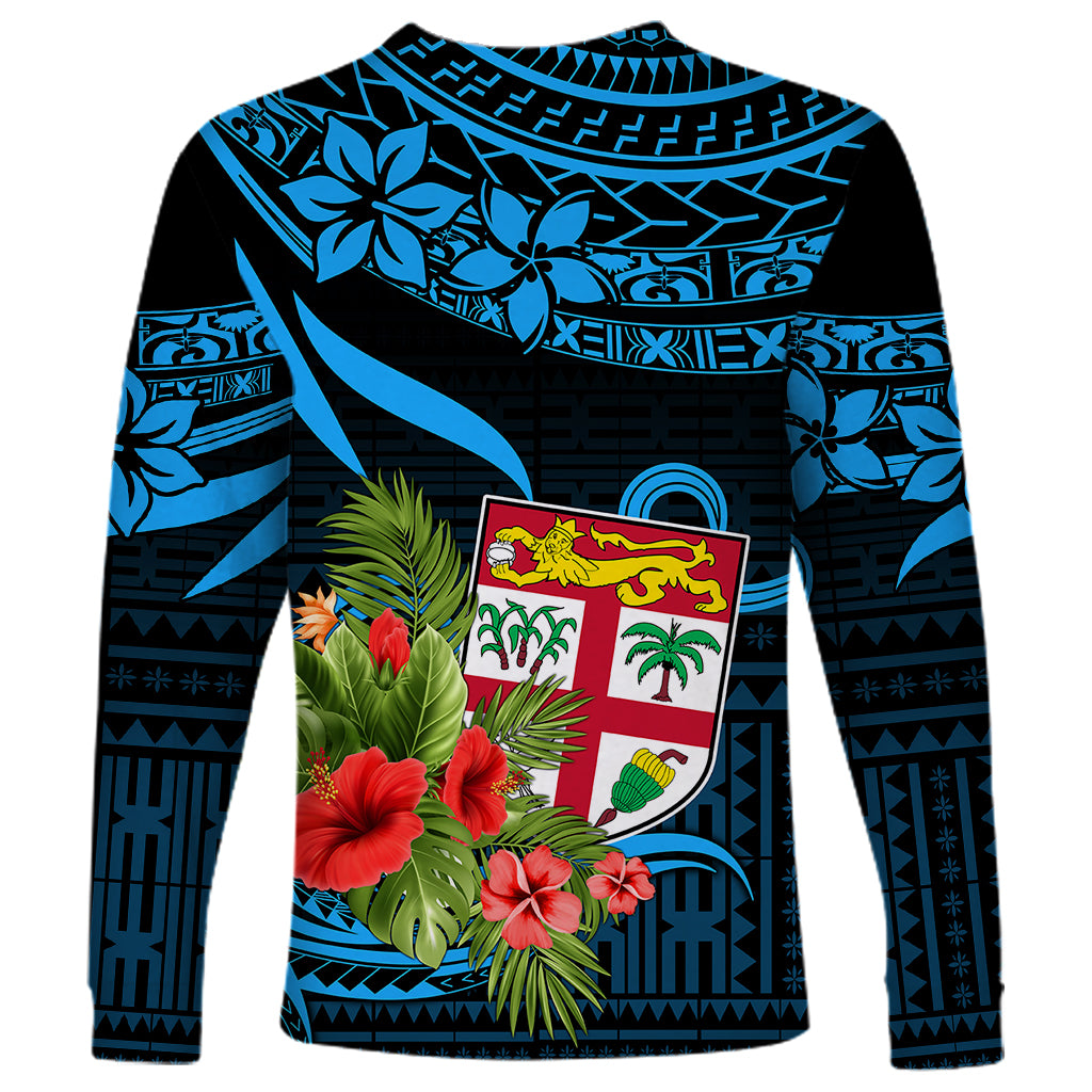 Custom Fiji Islands Long Sleeve Shirt With Polynesian Tribal Happy National Day - Wonder Print Shop