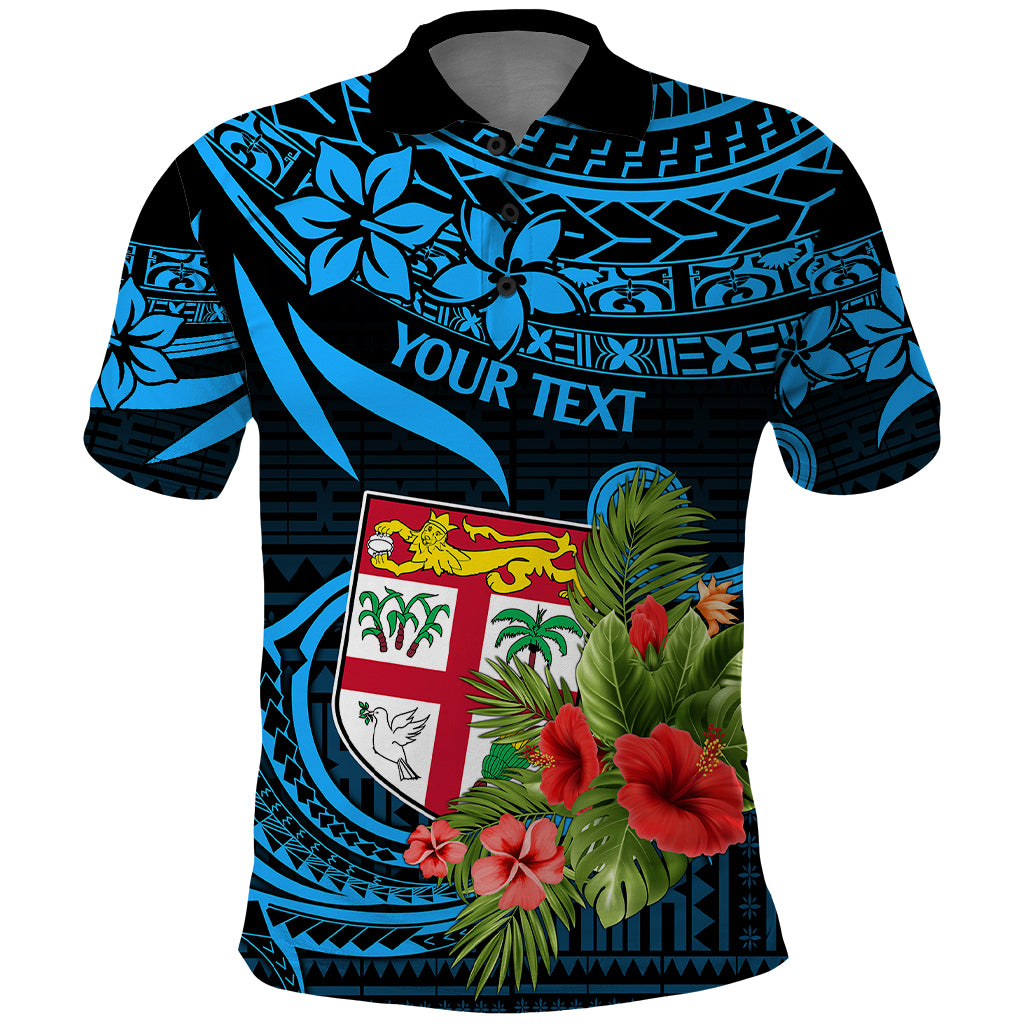 Custom Fiji Islands Polo Shirt With Polynesian Tribal Happy National Day - Wonder Print Shop