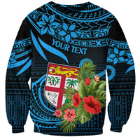 Custom Fiji Islands Sweatshirt With Polynesian Tribal Happy National Day - Wonder Print Shop