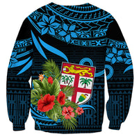 Custom Fiji Islands Sweatshirt With Polynesian Tribal Happy National Day - Wonder Print Shop