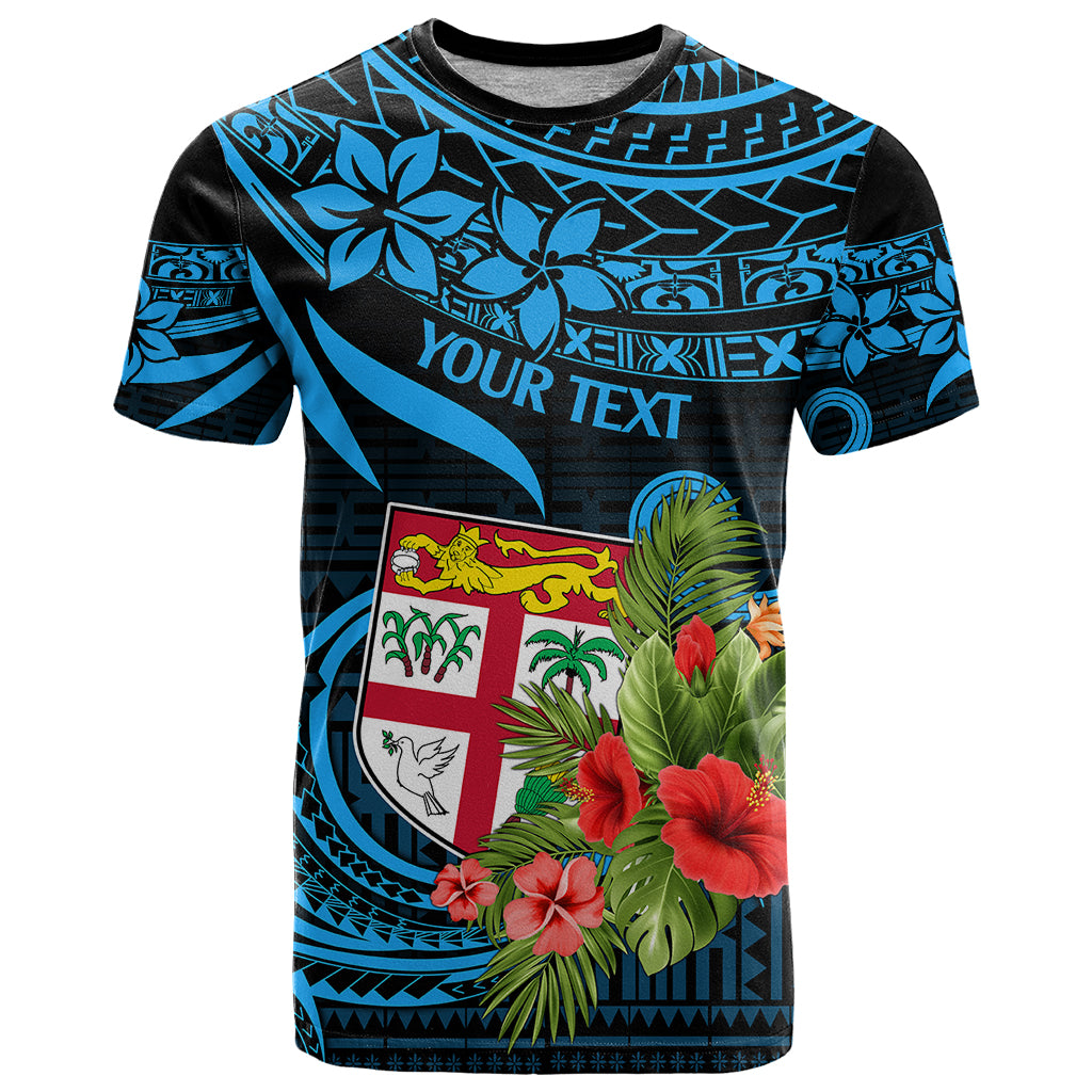 Custom Fiji Islands T Shirt With Polynesian Tribal Happy National Day - Wonder Print Shop