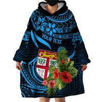 Custom Fiji Islands Wearable Blanket Hoodie With Polynesian Tribal Happy National Day - Wonder Print Shop