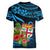 Custom Fiji Islands Women V Neck T Shirt With Polynesian Tribal Happy National Day - Wonder Print Shop