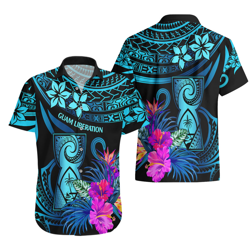 Polynesian Guam Hawaiian Shirt With Latte Stone Happy Liberation Day - Wonder Print Shop