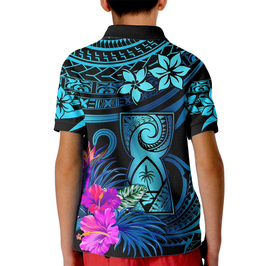 Polynesian Guam Kid Polo Shirt With Latte Stone Happy Liberation Day - Wonder Print Shop