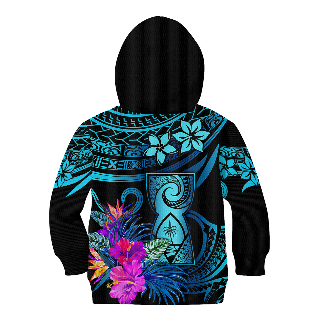Custom Polynesian Guam Kid Hoodie With Latte Stone Happy Liberation Day - Wonder Print Shop