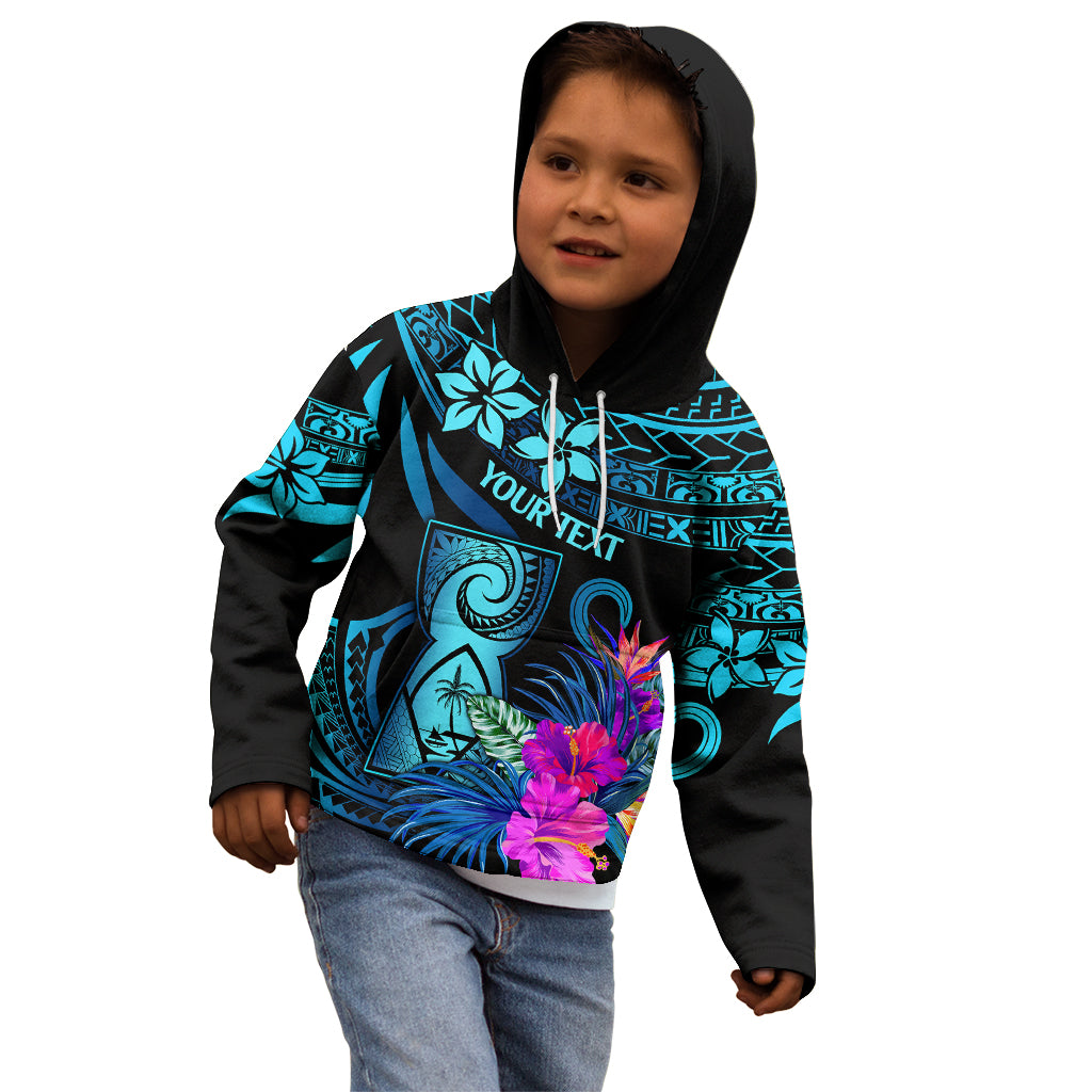 Custom Polynesian Guam Kid Hoodie With Latte Stone Happy Liberation Day - Wonder Print Shop