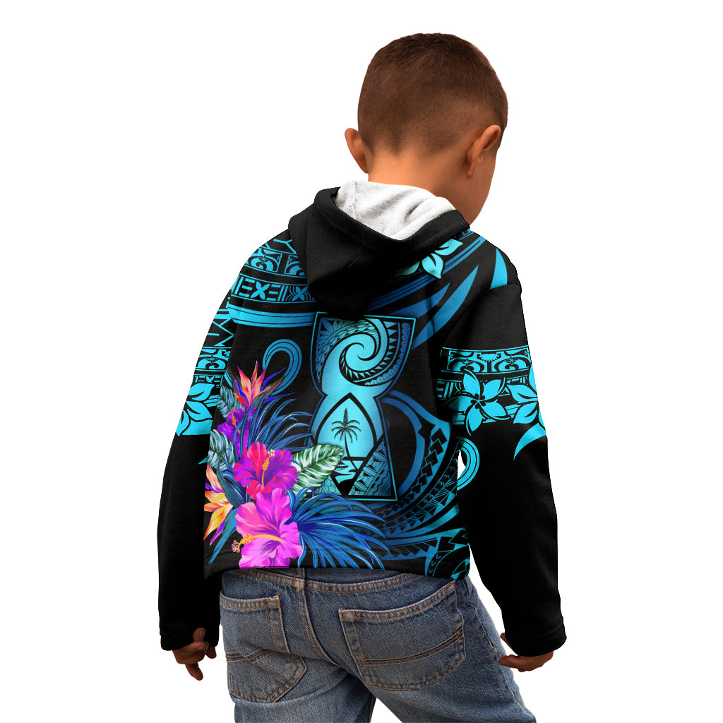 Custom Polynesian Guam Kid Hoodie With Latte Stone Happy Liberation Day - Wonder Print Shop