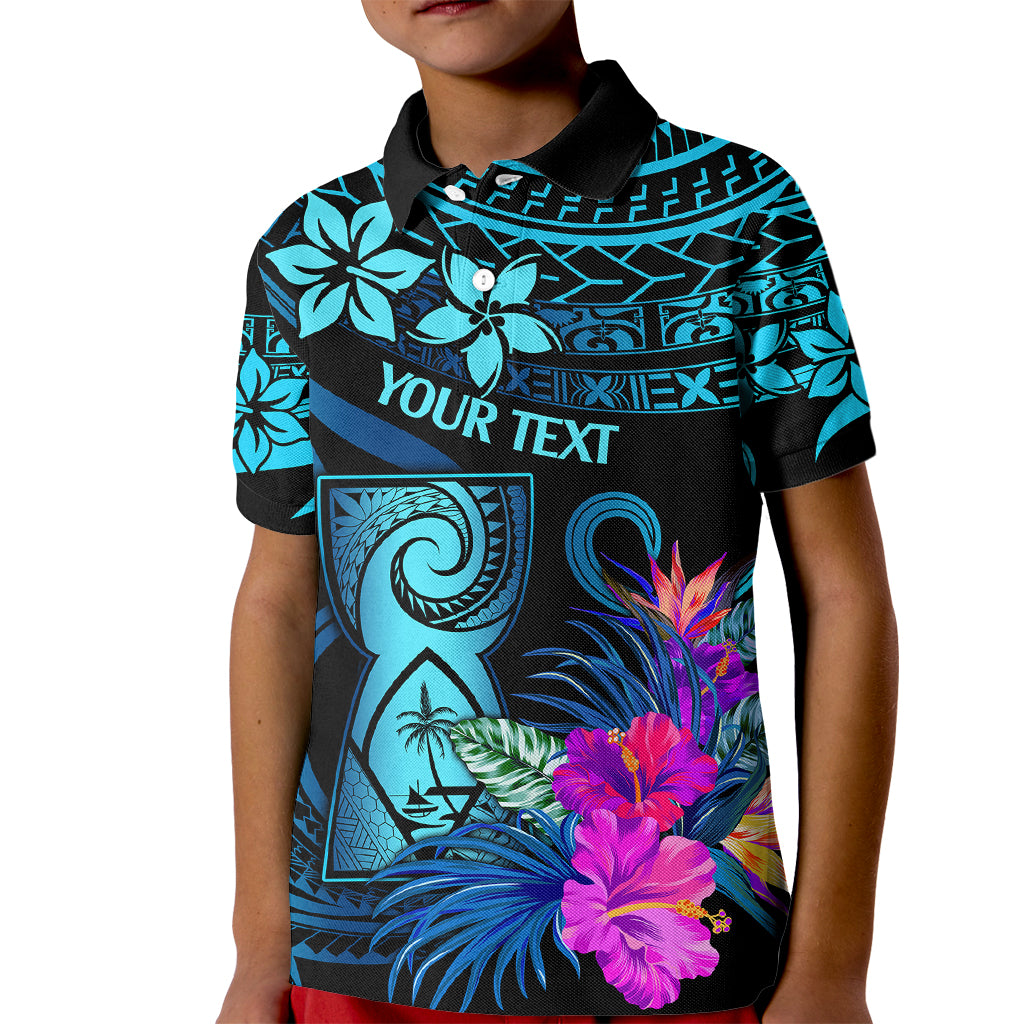 Custom Polynesian Guam Kid Polo Shirt With Latte Stone Happy Liberation Day - Wonder Print Shop