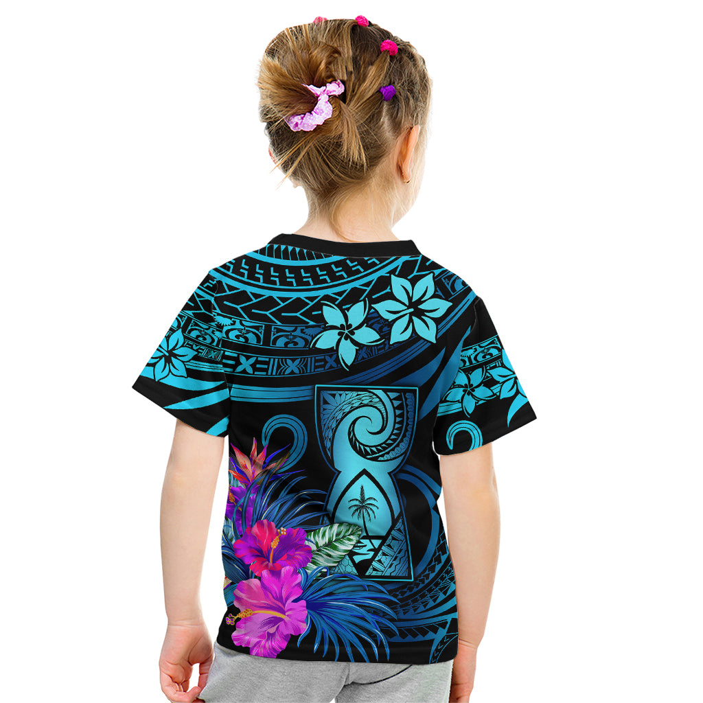 Custom Polynesian Guam Kid T Shirt With Latte Stone Happy Liberation Day - Wonder Print Shop