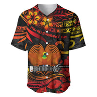 PNG Remembrance Day Baseball Jersey Polynesian Tribal and Poppy LT9 - Wonder Print Shop