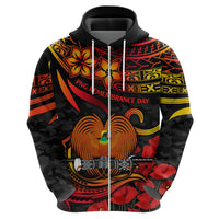 PNG Remembrance Day Hoodie Polynesian Tribal and Poppy - Wonder Print Shop