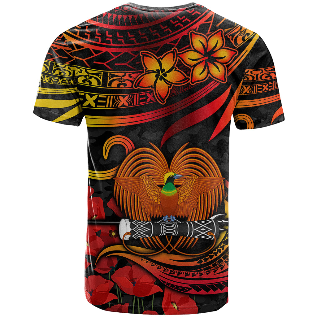 PNG Remembrance Day T Shirt Polynesian Tribal and Poppy - Wonder Print Shop