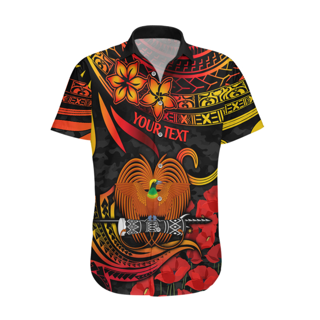 Custom PNG Remembrance Day Hawaiian Shirt Polynesian Tribal and Poppy - Wonder Print Shop