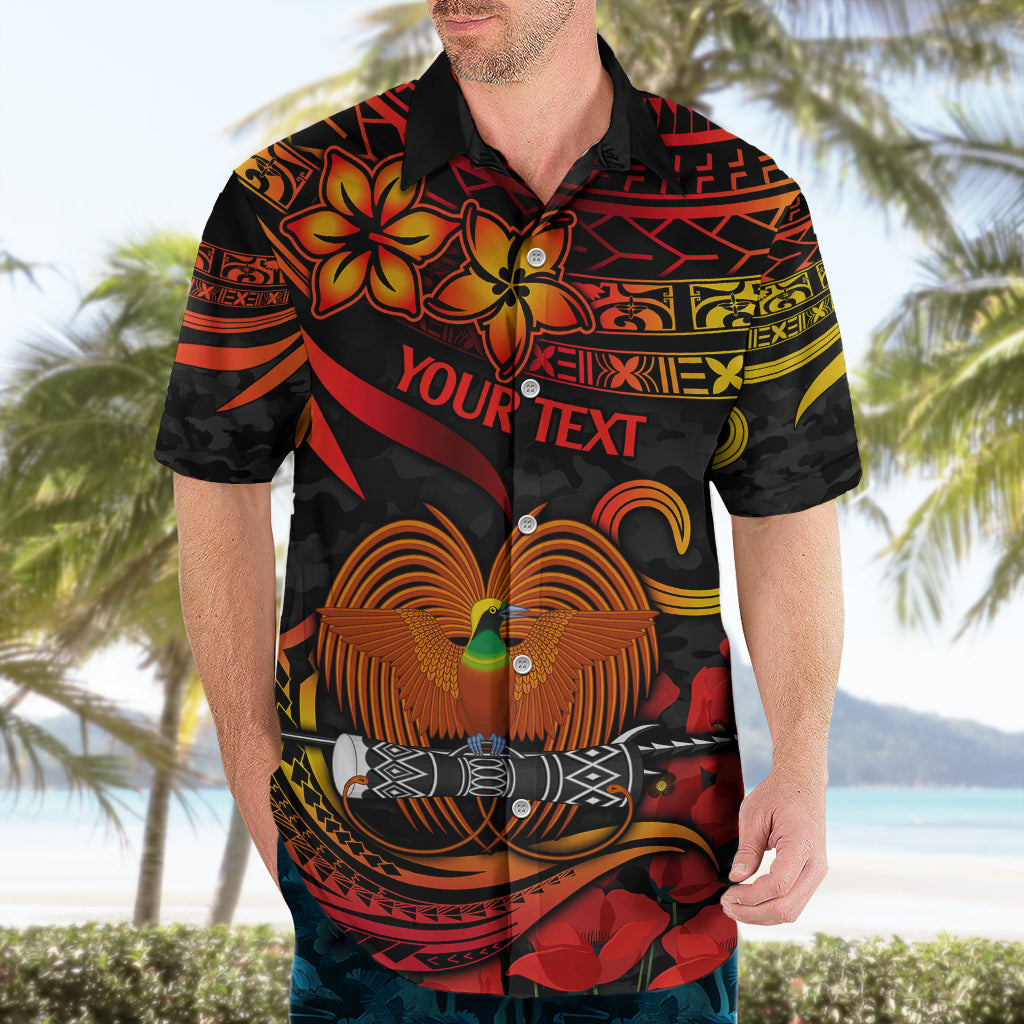 Custom PNG Remembrance Day Hawaiian Shirt Polynesian Tribal and Poppy - Wonder Print Shop