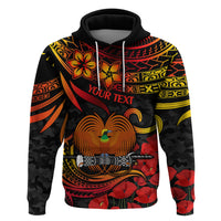 Custom PNG Remembrance Day Hoodie Polynesian Tribal and Poppy - Wonder Print Shop