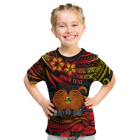 Custom PNG Remembrance Day Kid T Shirt Polynesian Tribal and Poppy - Wonder Print Shop