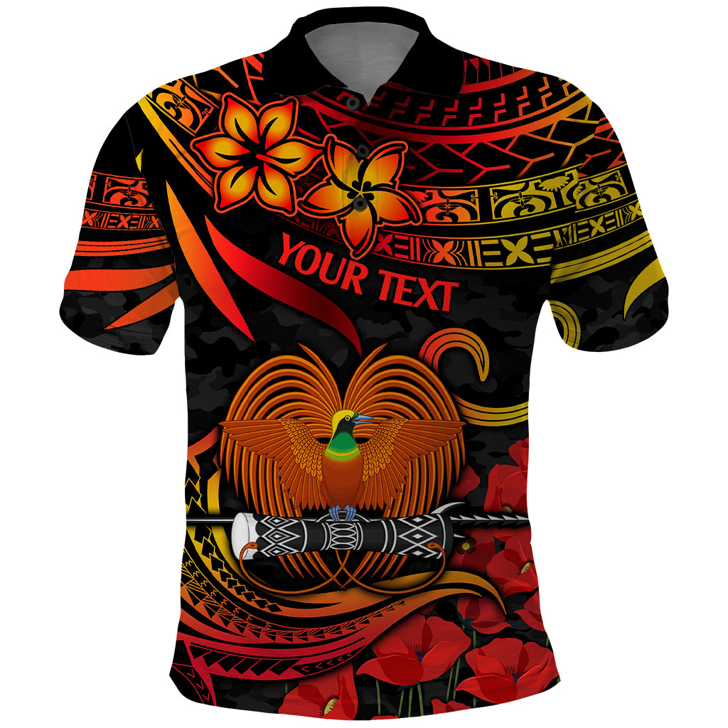 Custom PNG Remembrance Day Polo Shirt Polynesian Tribal and Poppy - Wonder Print Shop