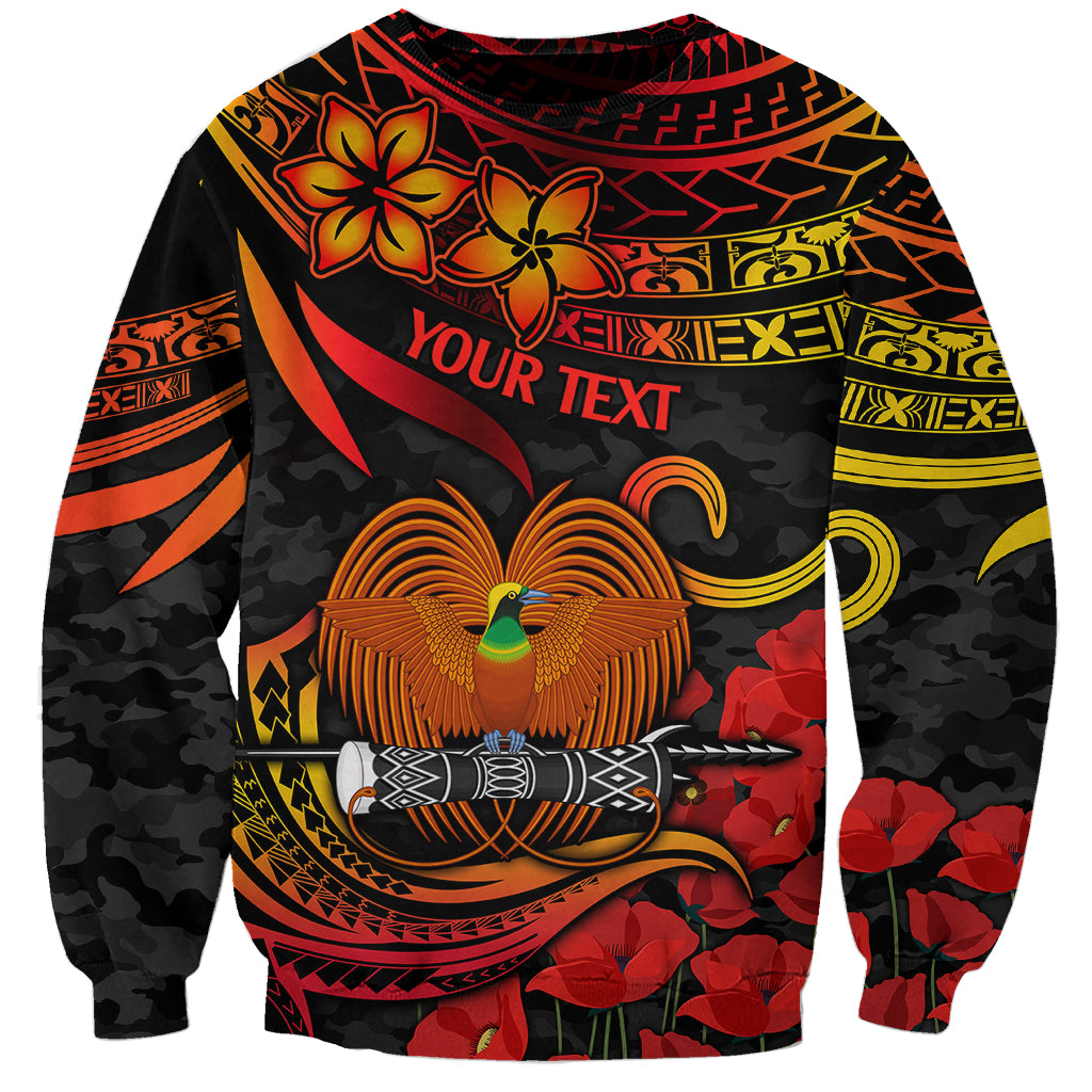 Custom PNG Remembrance Day Sweatshirt Polynesian Tribal and Poppy - Wonder Print Shop