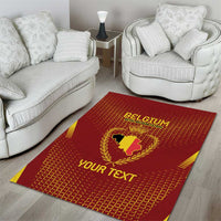 Custom Belgium Football Area Rug Royal Belgian 1895 with Map Style LT9 - Wonder Print Shop