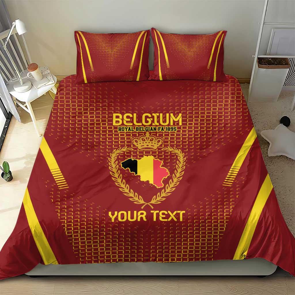 Custom Belgium Football Bedding Set Royal Belgian 1895 with Map Style LT9 - Wonder Print Shop