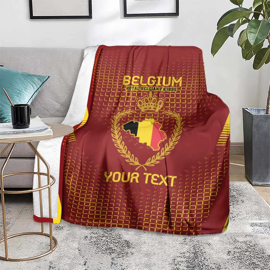 Custom Belgium Football Blanket Royal Belgian 1895 with Map Style