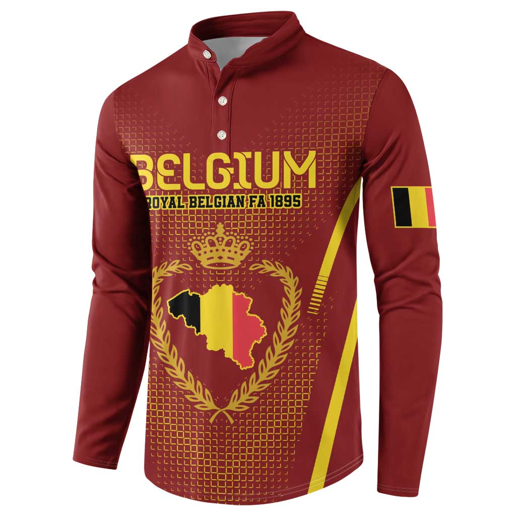 Custom Belgium Football Button Sweatshirt Royal Belgian 1895 with Map Style LT9 - Wonder Print Shop