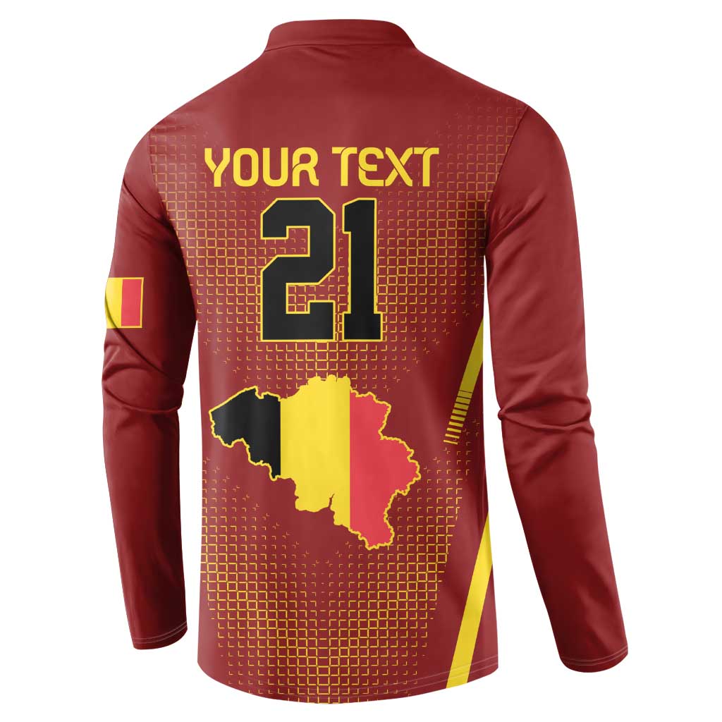 Custom Belgium Football Button Sweatshirt Royal Belgian 1895 with Map Style LT9 - Wonder Print Shop
