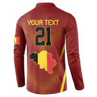 Custom Belgium Football Button Sweatshirt Royal Belgian 1895 with Map Style LT9 - Wonder Print Shop
