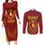 Custom Belgium Football Couples Matching Long Sleeve Bodycon Dress and Long Sleeve Button Shirt Royal Belgian 1895 with Map Style LT9 - Wonder Print Shop