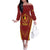 Custom Belgium Football Family Matching Off The Shoulder Long Sleeve Dress and Hawaiian Shirt Royal Belgian 1895 with Map Style - Wonder Print Shop