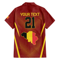 Custom Belgium Football Family Matching Puletasi and Hawaiian Shirt Royal Belgian 1895 with Map Style - Wonder Print Shop