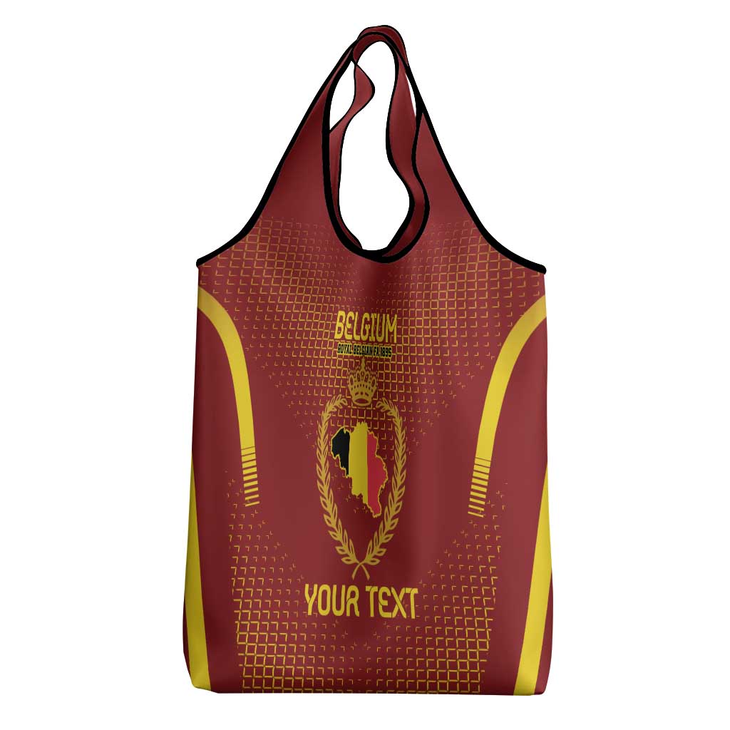 Custom Belgium Football Grocery Bag Royal Belgian 1895 with Map Style
