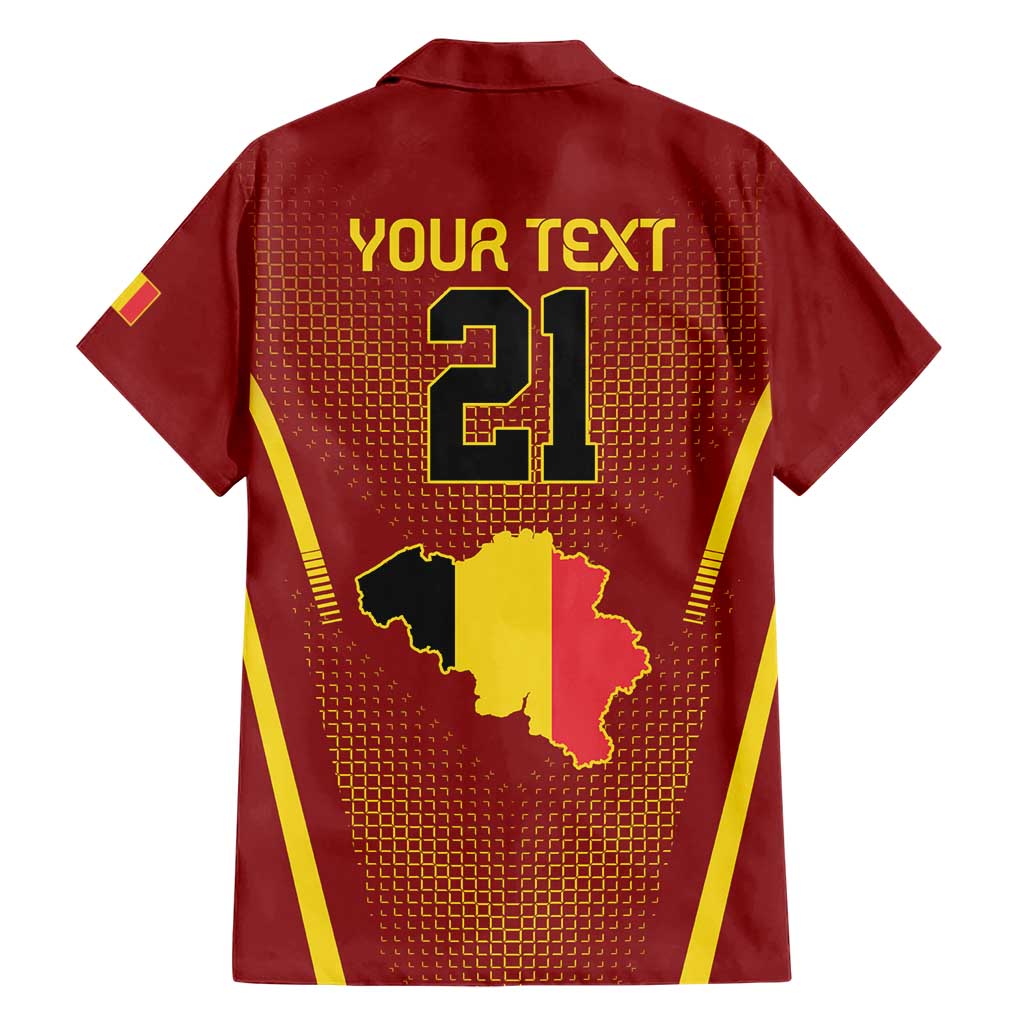 Custom Belgium Football Hawaiian Shirt Royal Belgian 1895 with Map Style - Wonder Print Shop