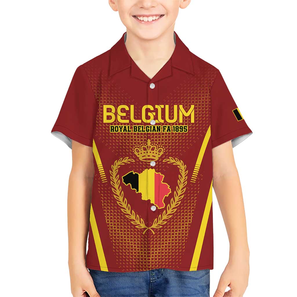 Custom Belgium Football Hawaiian Shirt Royal Belgian 1895 with Map Style - Wonder Print Shop