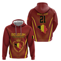 Custom Belgium Football Hoodie Royal Belgian 1895 with Map Style - Wonder Print Shop