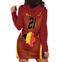 Custom Belgium Football Hoodie Dress Royal Belgian 1895 with Map Style - Wonder Print Shop