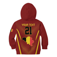 Custom Belgium Football Kid Hoodie Royal Belgian 1895 with Map Style - Wonder Print Shop