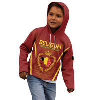 Custom Belgium Football Kid Hoodie Royal Belgian 1895 with Map Style - Wonder Print Shop