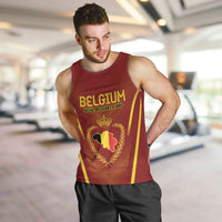 Custom Belgium Football Men Tank Top Royal Belgian 1895 with Map Style - Wonder Print Shop