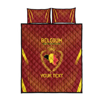 Custom Belgium Football Quilt Bed Set Royal Belgian 1895 with Map Style - Wonder Print Shop