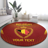 Custom Belgium Football Round Carpet Royal Belgian 1895 with Map Style